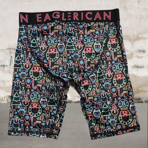 American Eagle NWOT Christmas Lights Boxer Flex Briefs Size Small - Picture 2 of 3